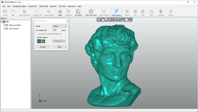 Automatische Flächenerstellung